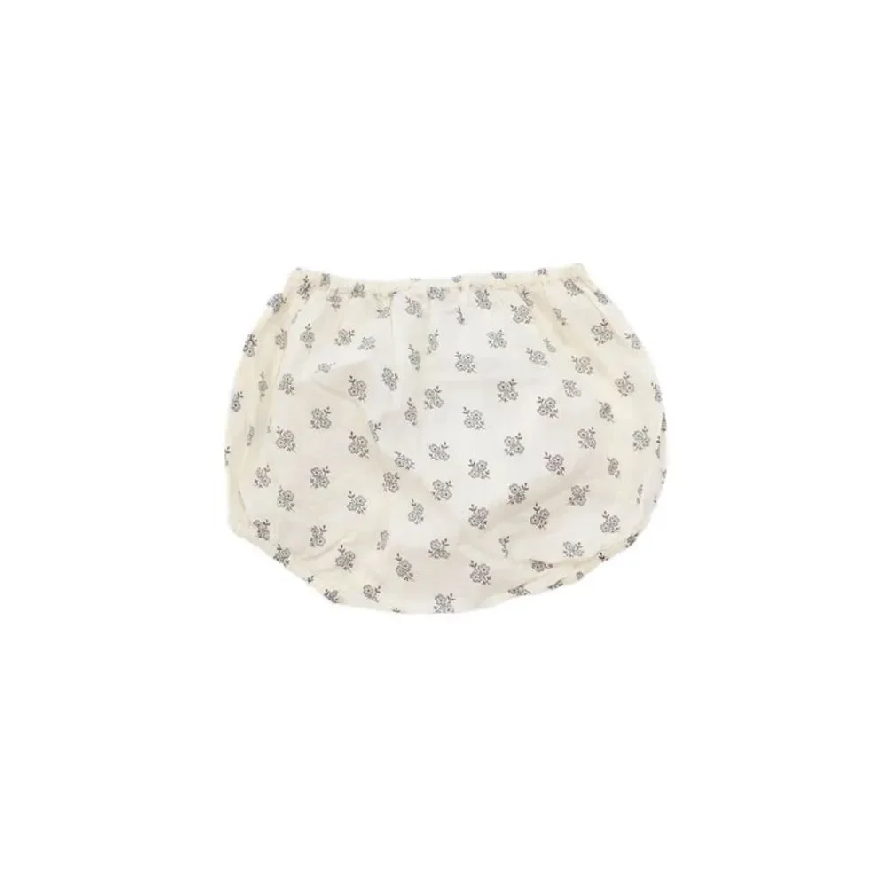 Bonpoint Girls Elastic Waistband Floral Printed Bottoms White Brown Size 12M